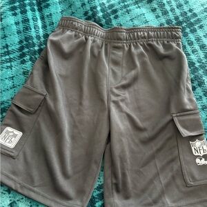 NFL Black Cargo Athletic Shorts with Side Pockets